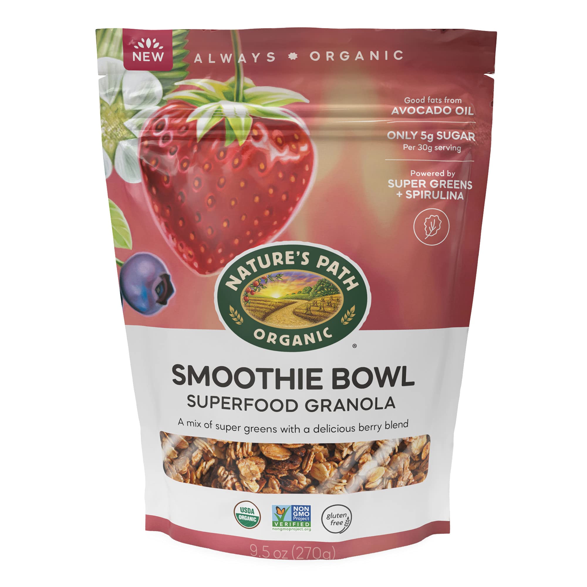 Nature's Path Organic Gluten Free Smoothie Bowl Superfood Granola